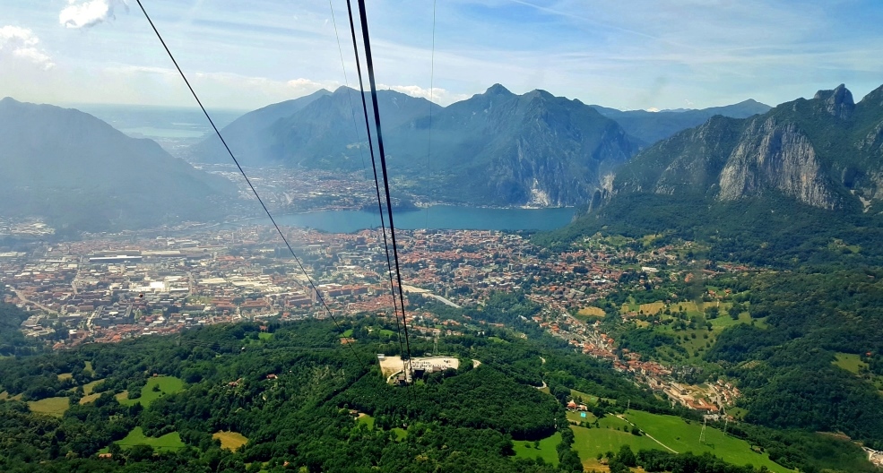 Lecco from midway up funivia